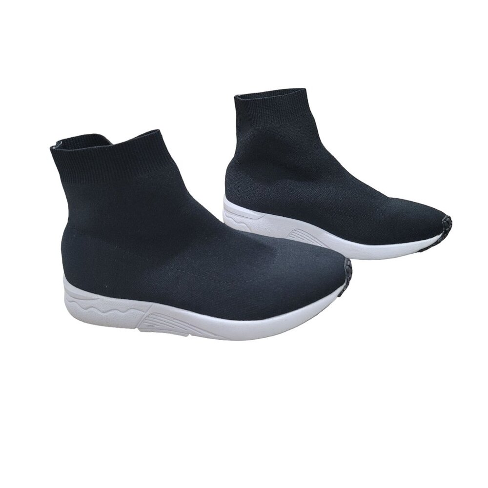 Steve Madden Ditto size 7 Womens Casual Stretch Knit Sock Ankle Boots Chunky Hee